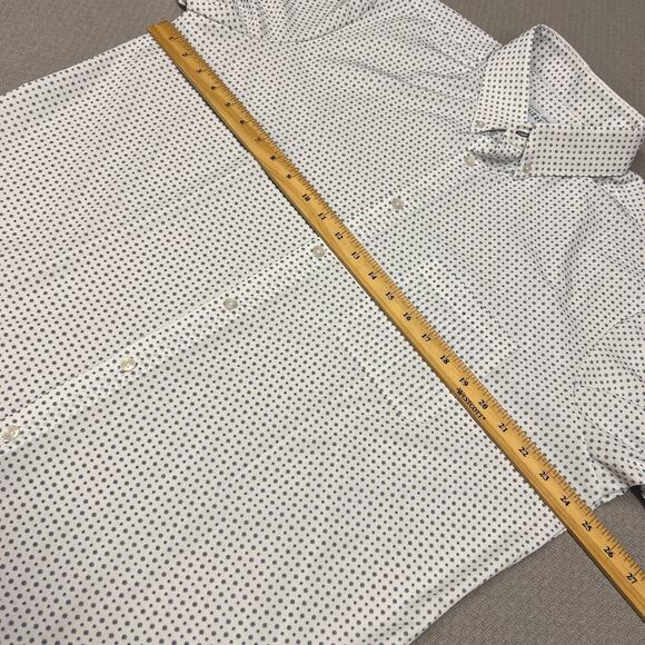 Mizzen Main Shirt Mens XXL White Geometric Trim Fit Leeward Made in USA - Picture 7 of 8